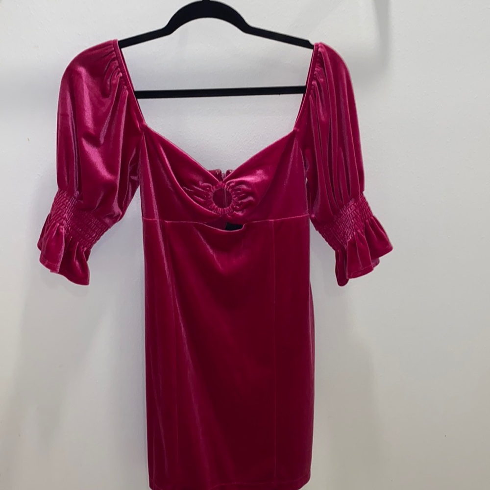 Pink Velvet Mini Dress